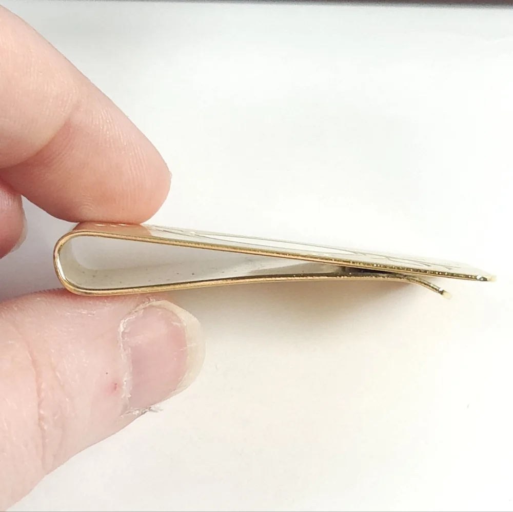 Vintage Hadley Gold Plated Floral Etched Money Clip Pierre Laurent Paris